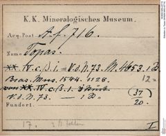 Etiketten zu Topas (NHMW-MIN-Af716)
